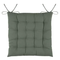 Stof Textile stoelkussens - groen - 38 x 38 x 3.5 cm