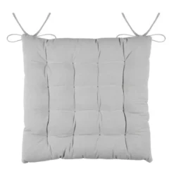 Stof Textile stoelkussens - lichtgrijs - 38 x 38 x 3.5 cm