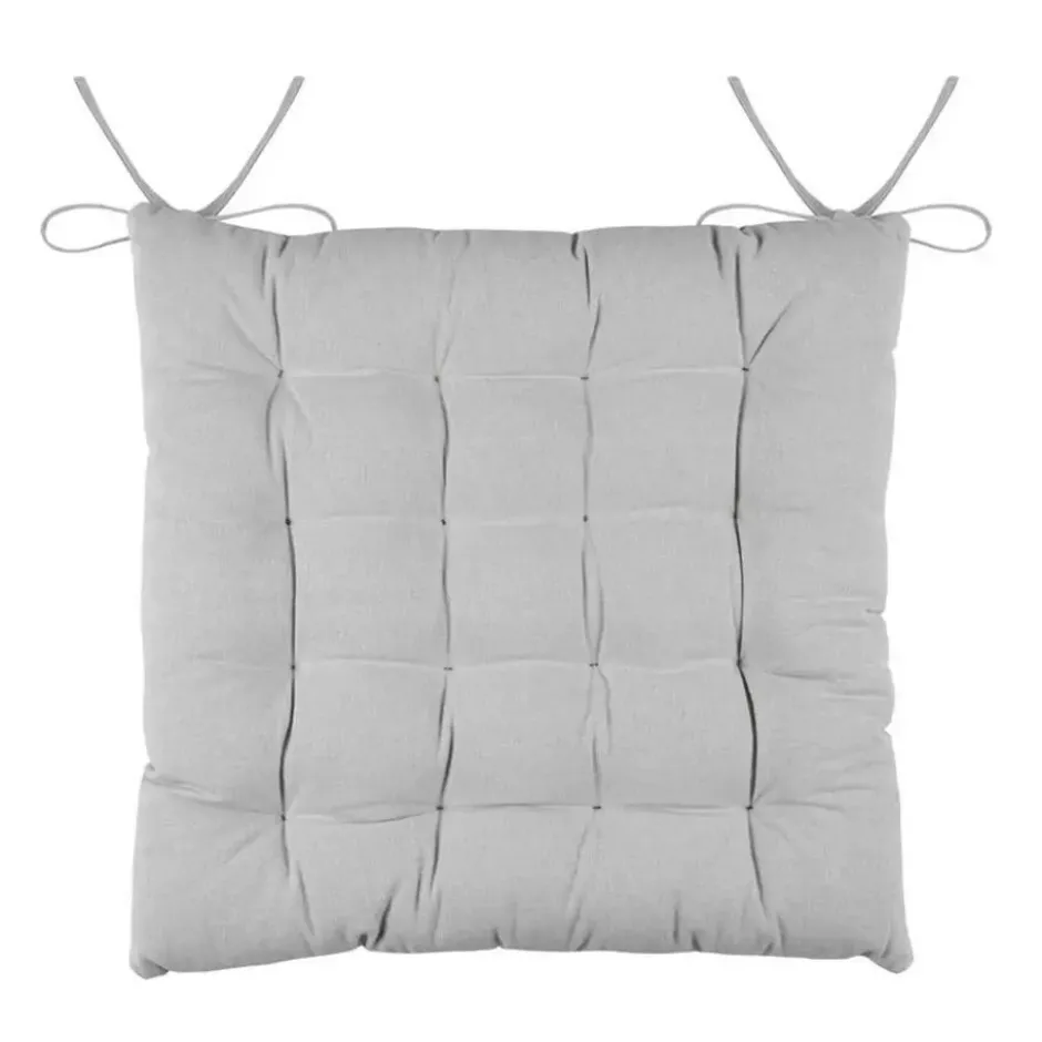 Stof Textile stoelkussens - lichtgrijs - 38 x 38 x 3.5 cm
