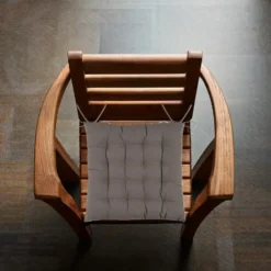 Stof Textile stoelkussens - taupe - 38 x 38 x 3.5 cm