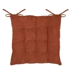 Stof Textile stoelkussen - wijnrood - 38 x 38 x 5 cm