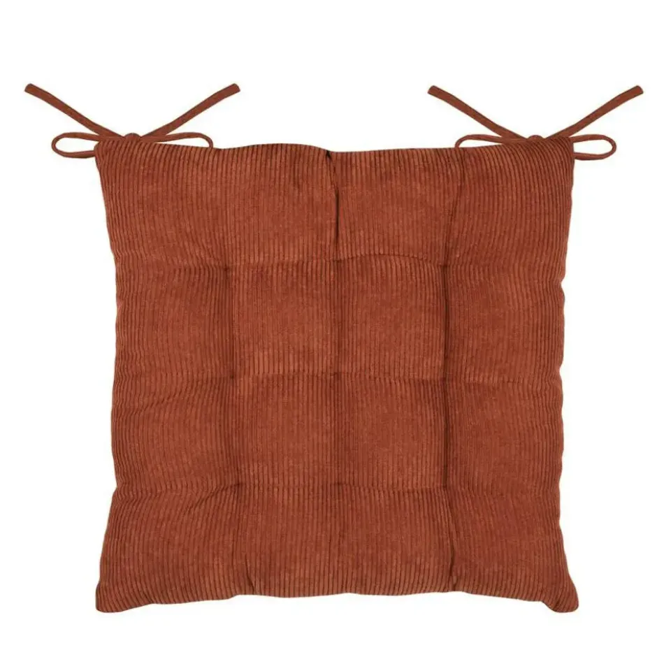 Stof Textile stoelkussen - wijnrood - 38 x 38 x 5 cm