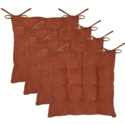 Stof Textile stoelkussen - wijnrood - 38 x 38 x 5 cm