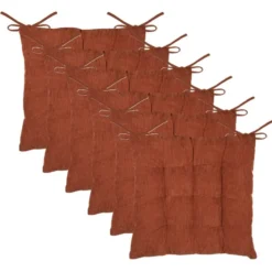 Stof Textile stoelkussen - wijnrood - 38 x 38 x 5 cm