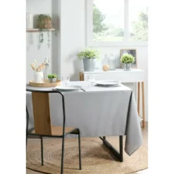 Stof Textile Tafelkleed - 145 x 240 cm - grijs - Tafellaken