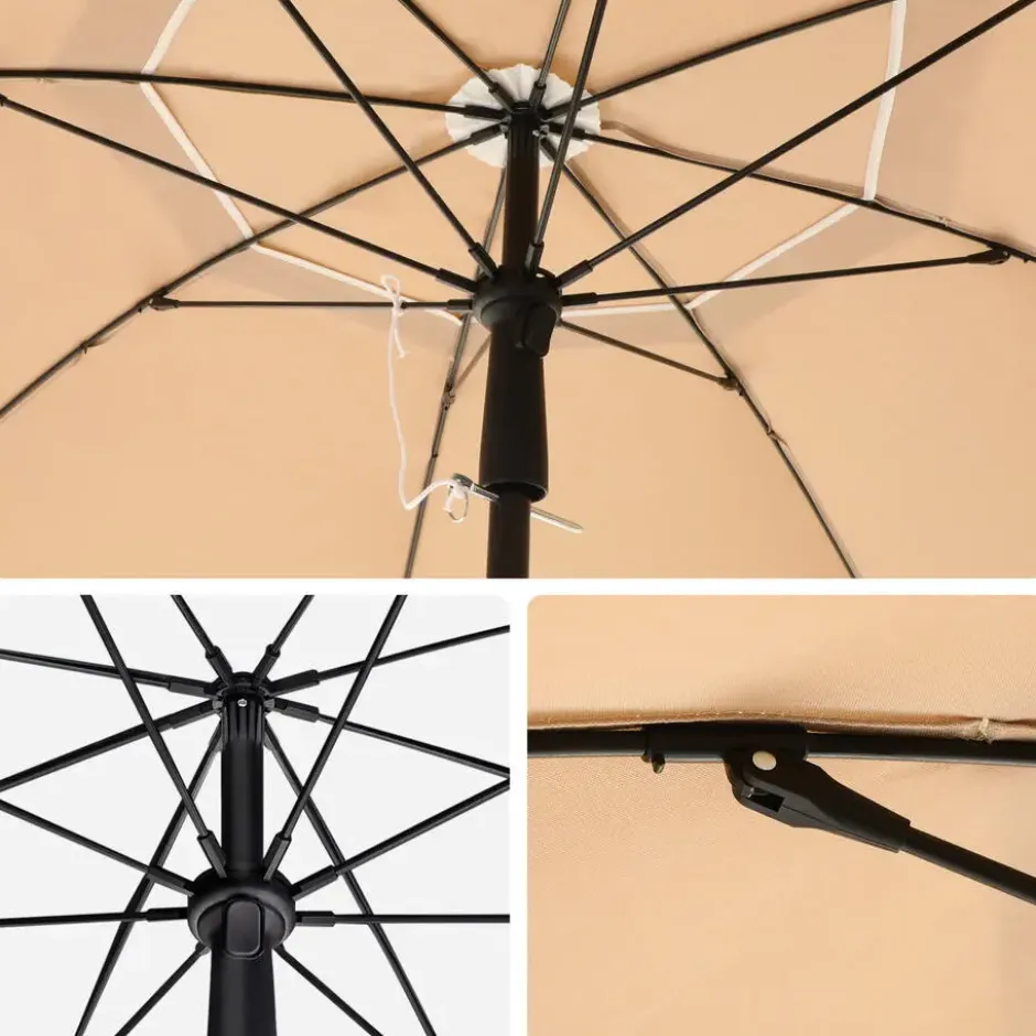 Stok Parasol - 160 cm Diameter - Ronde Tuinparasol - Kantelbaar - Taupe