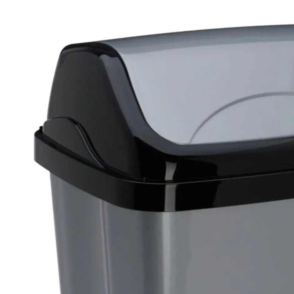 Storage Solutions Afvalemmer - 16L - grijs/zwart - klep deksel
