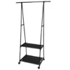 Storage Solutions Kledingrek met planken - metaal - op wielen - zwart - 85 x 45
