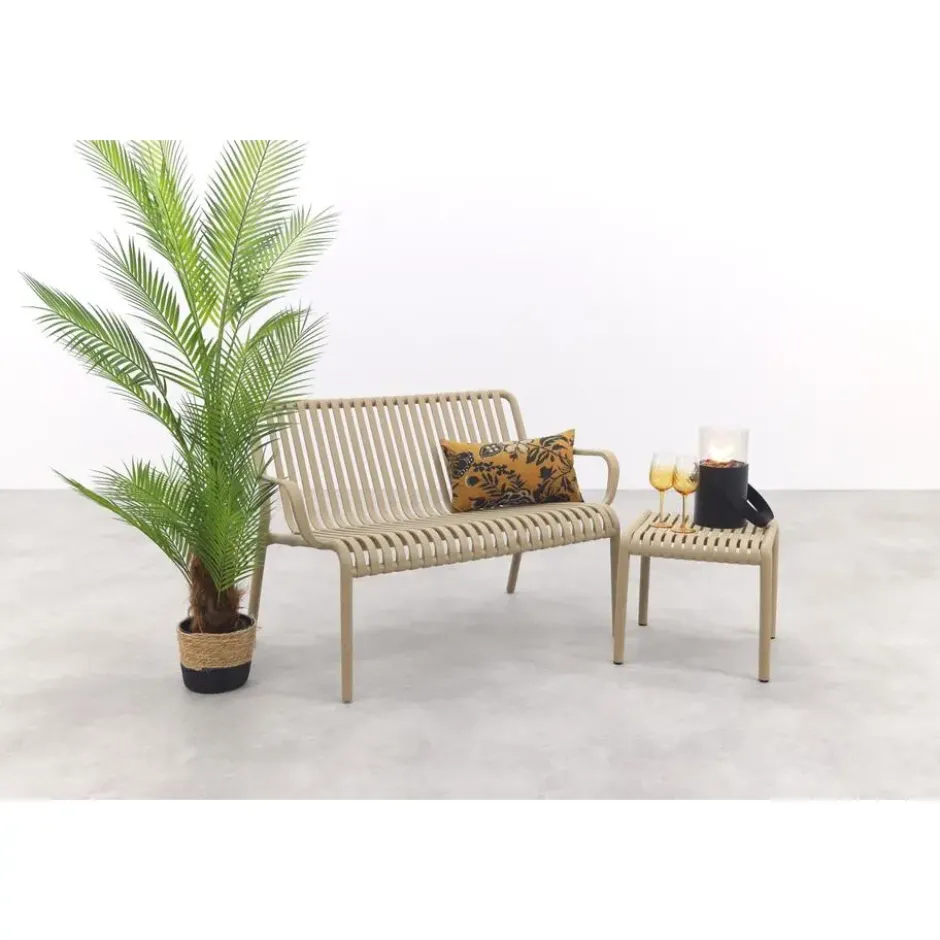 Stripe loungebank 2-zits - Taupe