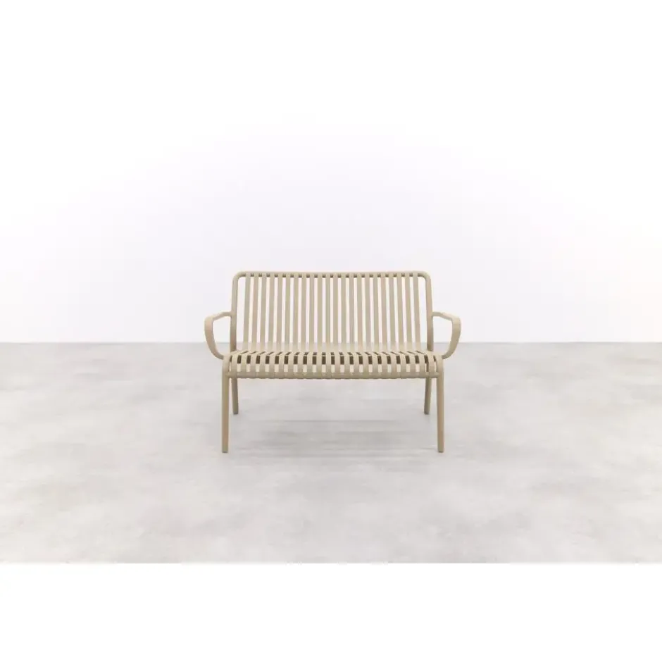 Stripe loungebank 2-zits - Taupe