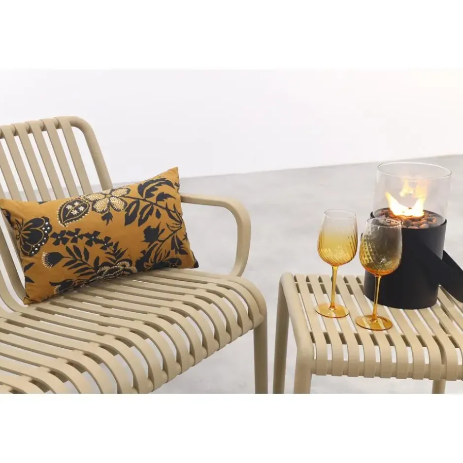 Stripe loungebank 2-zits - Taupe