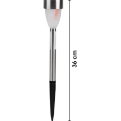 Sunnydays Tuinlampen / prikspot Lumora - zilver - RVS - 36 cm