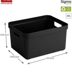 Sunware opbergbox Sigma - kunststof - 32L - zwart