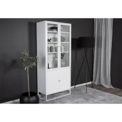 Svea - Noma vitrinekast - 80 x 190 cm - wit