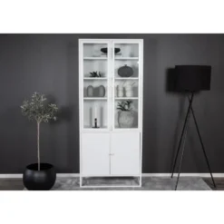 Svea - Noma vitrinekast - 80 x 190 cm - wit
