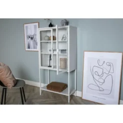 Svea - Zivo vitrinekast - 75 x 150 cm - wit