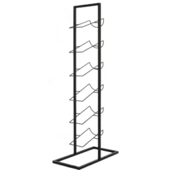 Svenska Living Wijnrek - 6 flessen - zwart - metaal - 38 x 84 x 18 cm