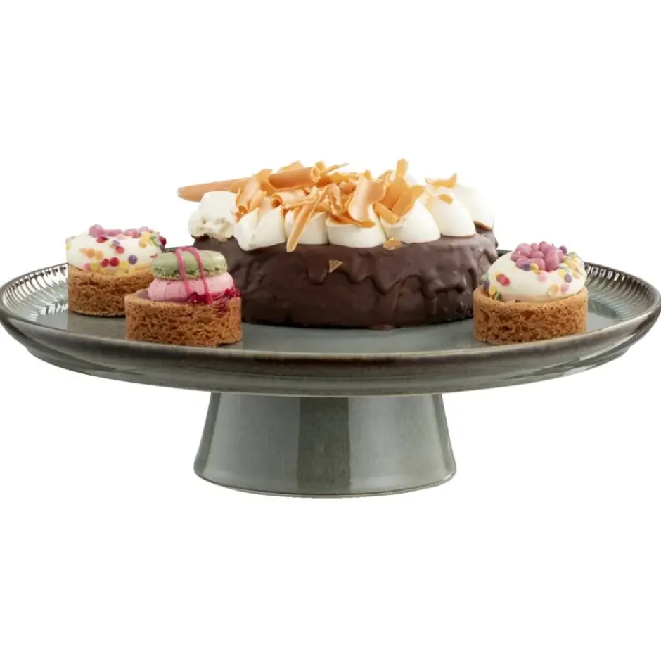 Taartplateau Camille - groen stoneware - Ø31 cm