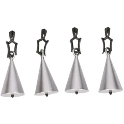 Tafelkleedgewichtjes kegels - 4x - zilver - 7 cm - Tuin