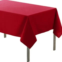 Tafelkleed rood - polyester - 140 x 200 cm - tafelkleden