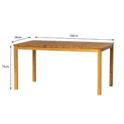 Tafel voor binnen en buiten, 6 personen, in acacia