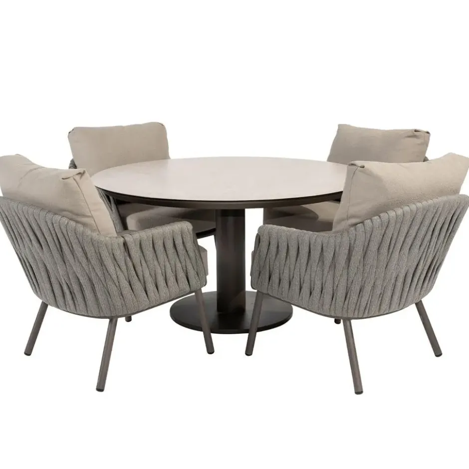 Taste by 4 Seasons Cannes tuinset 5-delig - Sarah lage tafel Ø130cm