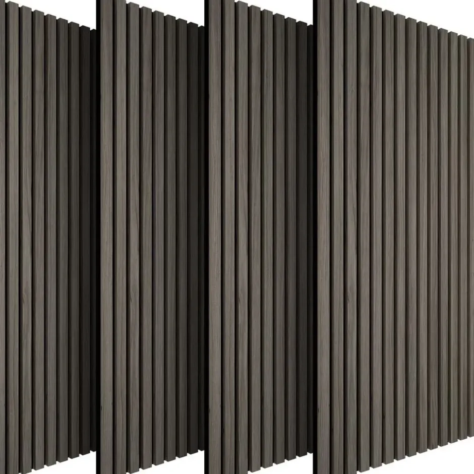 tectake Akoestische Panelen, 120x60 cm, Houtfineer, Geluidsabsorberend, 3D
