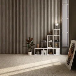 tectake Akoestische panelen Sonic Wall houtlook, Donker Eiken