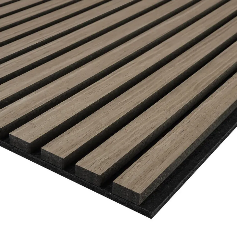 tectake Akoestische panelen Sonic Wall houtlook, Donker Eiken