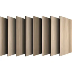 tectake Akoestische panelen Sonic Wall IV in houtlook, Licht Eiken