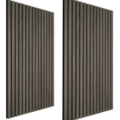 tectake Akoestische panelen Sonic Wall houtlook, Eiken Grijs