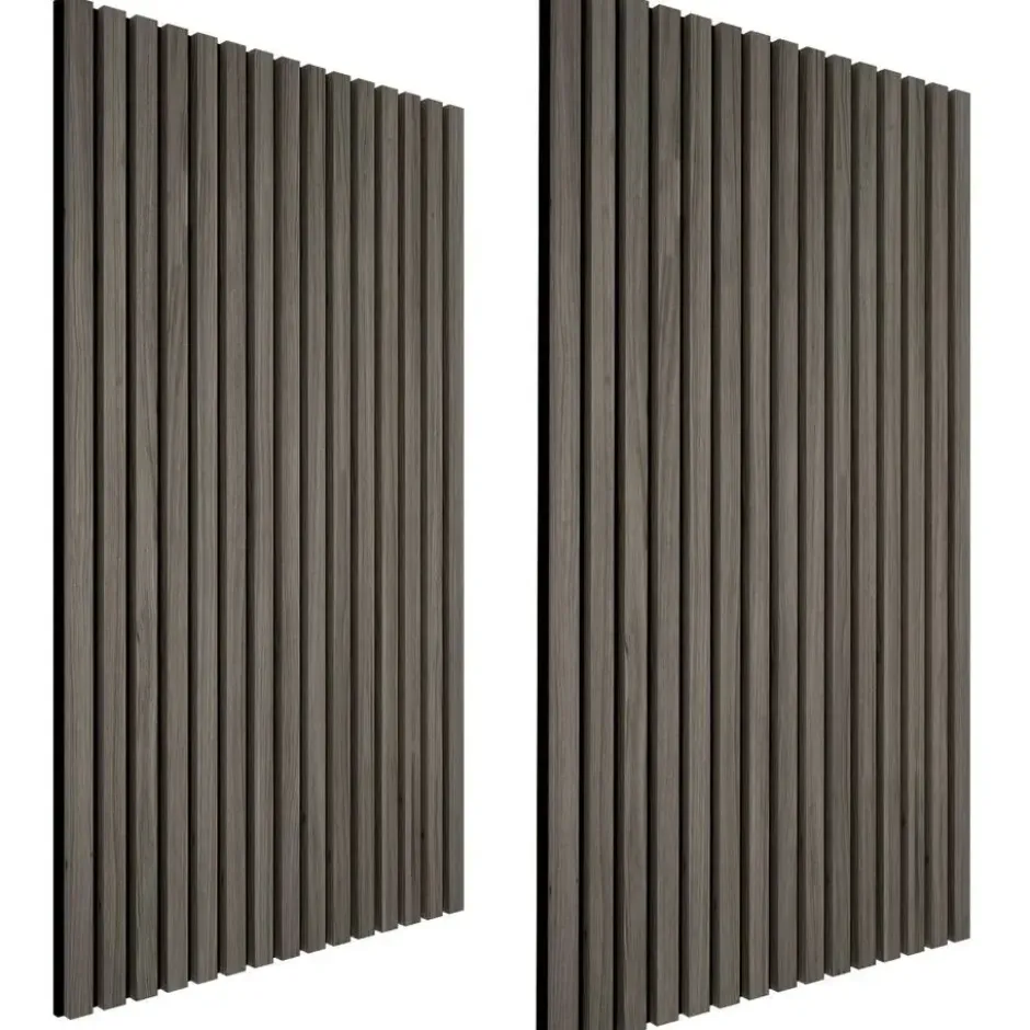 tectake Akoestische panelen Sonic Wall houtlook, Eiken Grijs
