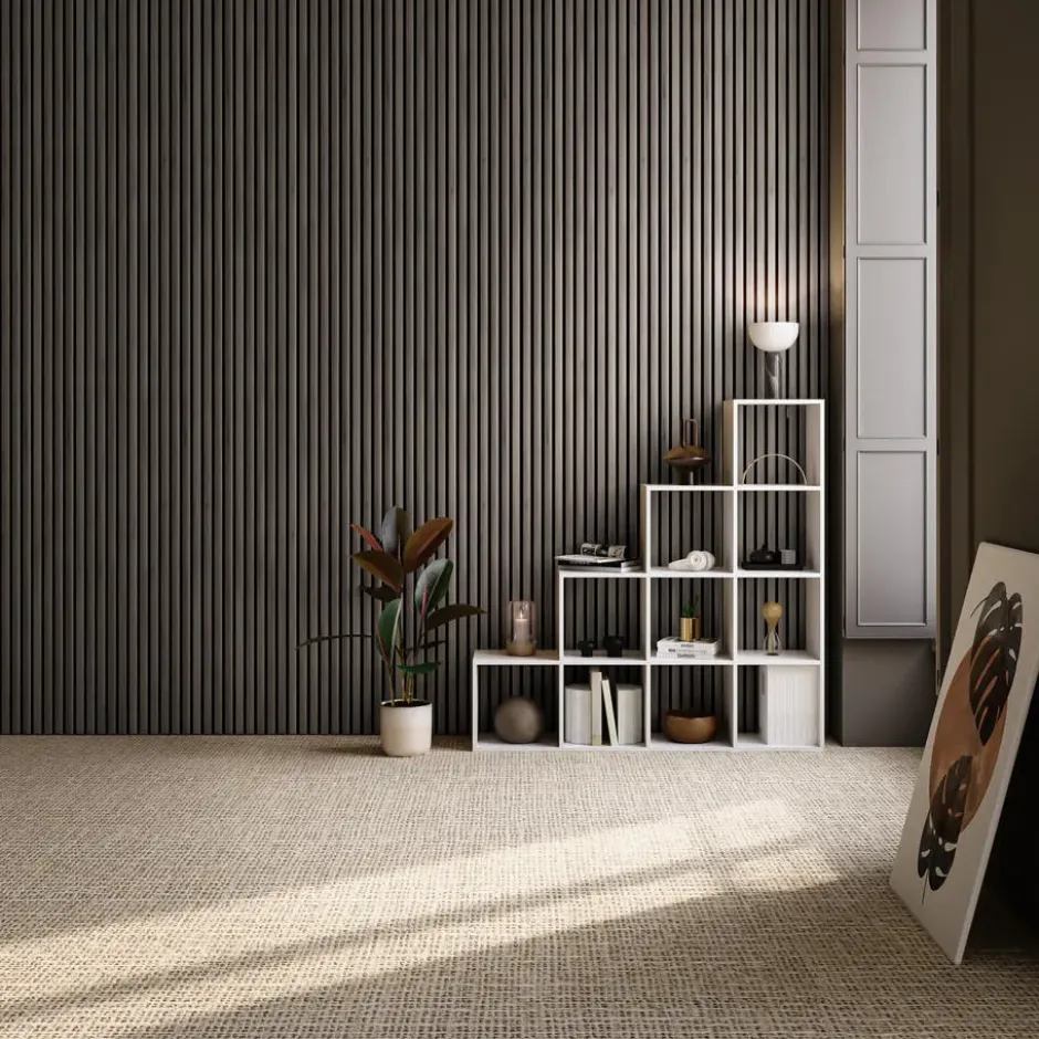 tectake Akoestische panelen Sonic Wall houtlook, Eiken Grijs