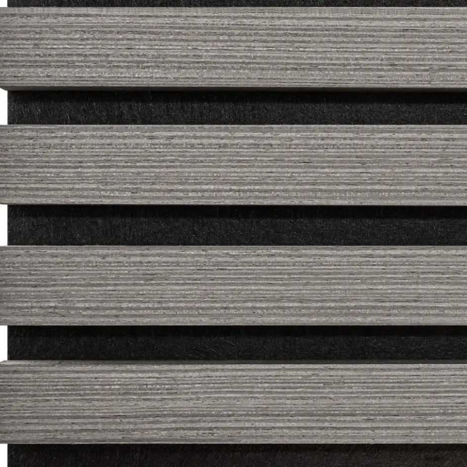 tectake Akoestische panelen Sonic Wall houtlook, Lichtgrijze Eik
