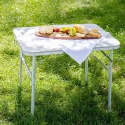 tectake Aluminium campingklaptafel 75 x 55 x 68 cm, Grijs