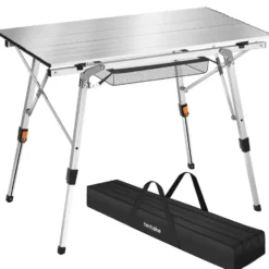 tectake Aluminium campingtafel Tina, opvouwbaar en in hoogte verstelbaar