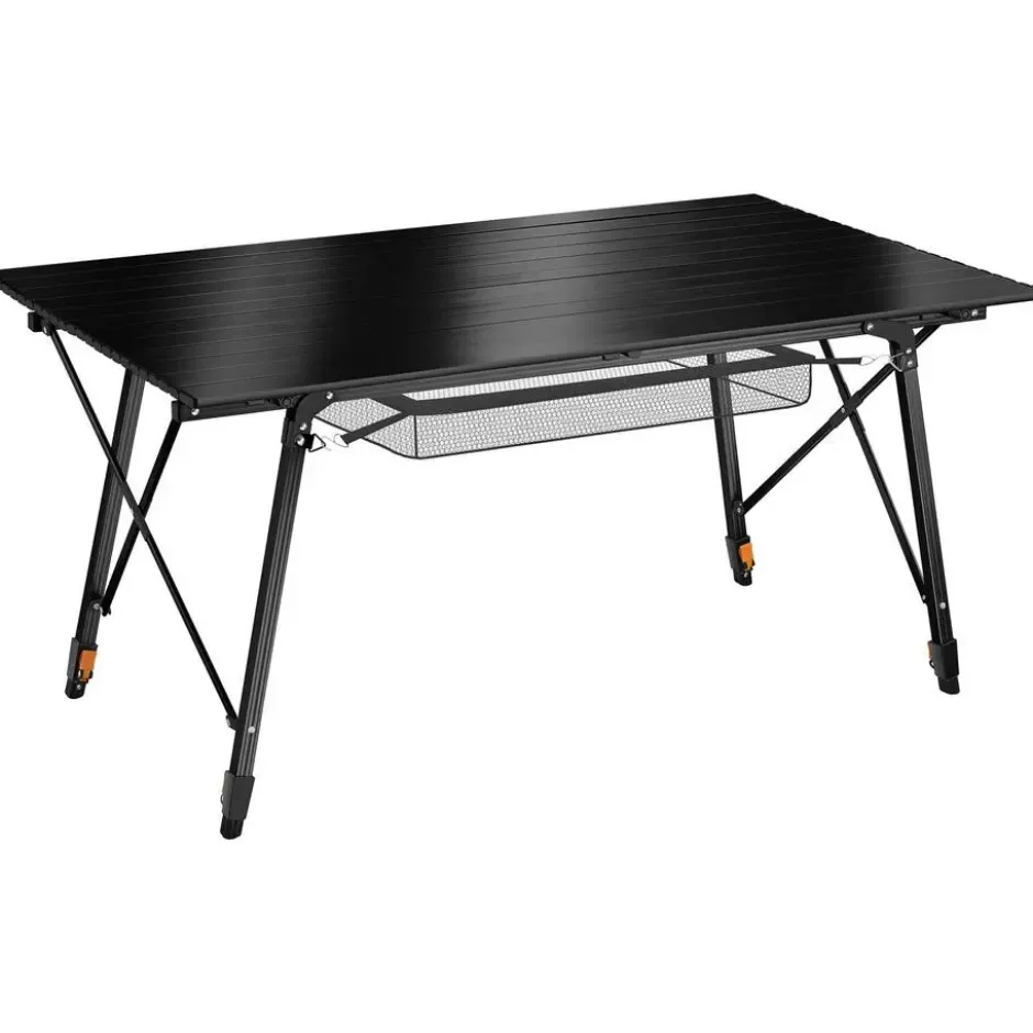tectake Aluminium klaptafel Bastian, in hoogte verstelbaar, Zwart