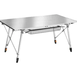 tectake Aluminium klaptafel Bastian, in hoogte verstelbaar, Zilver
