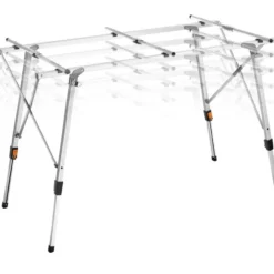 tectake Aluminium klaptafel Bastian, in hoogte verstelbaar, Zilver