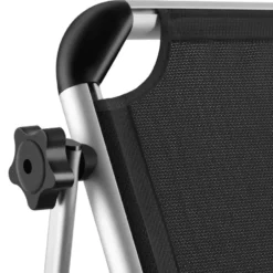 tectake Aluminium ligstoel Aurelie, gestoffeerd, opvouwbaar, Zwart