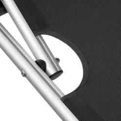 tectake Aluminium ligstoel Aurelie, gestoffeerd, opvouwbaar, Zwart