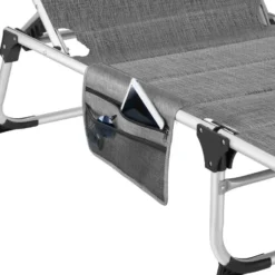 tectake Aluminium ligstoel Lorella, gestoffeerd, opvouwbaar, Grijsgevlekt