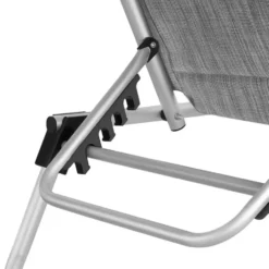 tectake Aluminium ligstoel Lorella, gestoffeerd, opvouwbaar, Grijsgevlekt