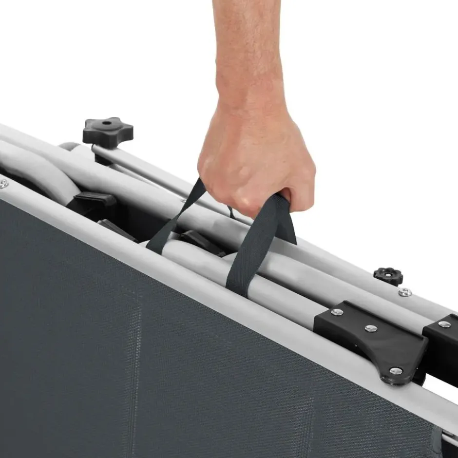 tectake Aluminium ligstoel Lorella, gestoffeerd, opvouwbaar, Grijs