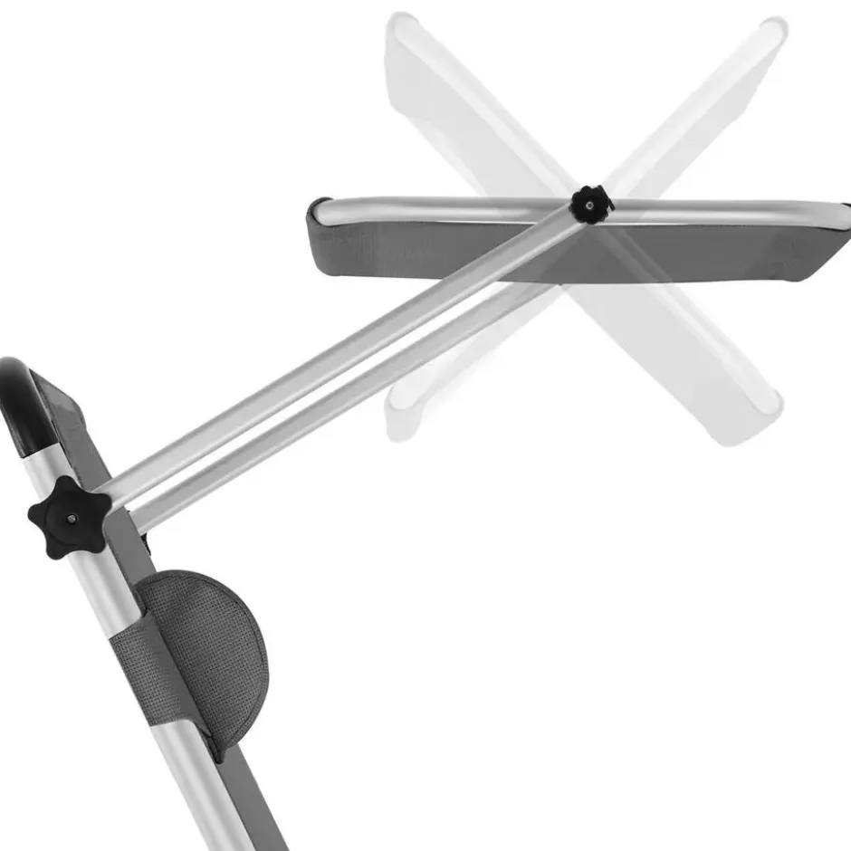tectake Aluminium ligstoel Lorella, gestoffeerd, opvouwbaar, Grijs