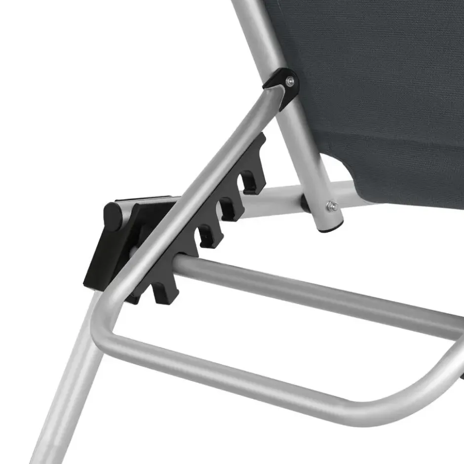 tectake Aluminium ligstoel Lorella, gestoffeerd, opvouwbaar, Grijs