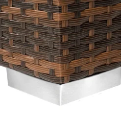 tectake aluminium rotan ligstoelen set - bruin - bijzettafel met opbergruimte