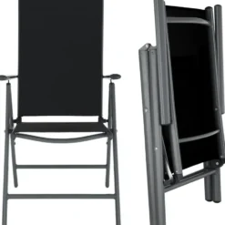 tectake Aluminium tuinset 6+1 - Antraciet