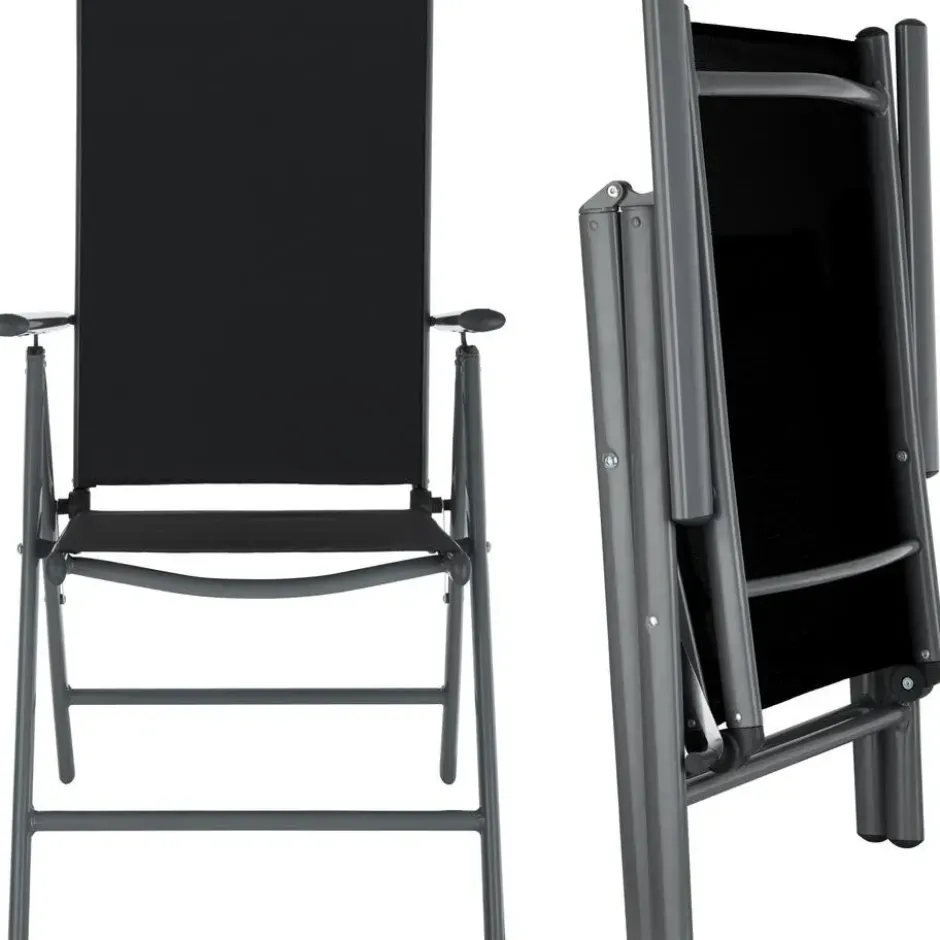 tectake Aluminium tuinset 4+1 - Antraciet