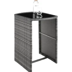 tectake Aluminium wicker bistroset Hamburg, Grijs